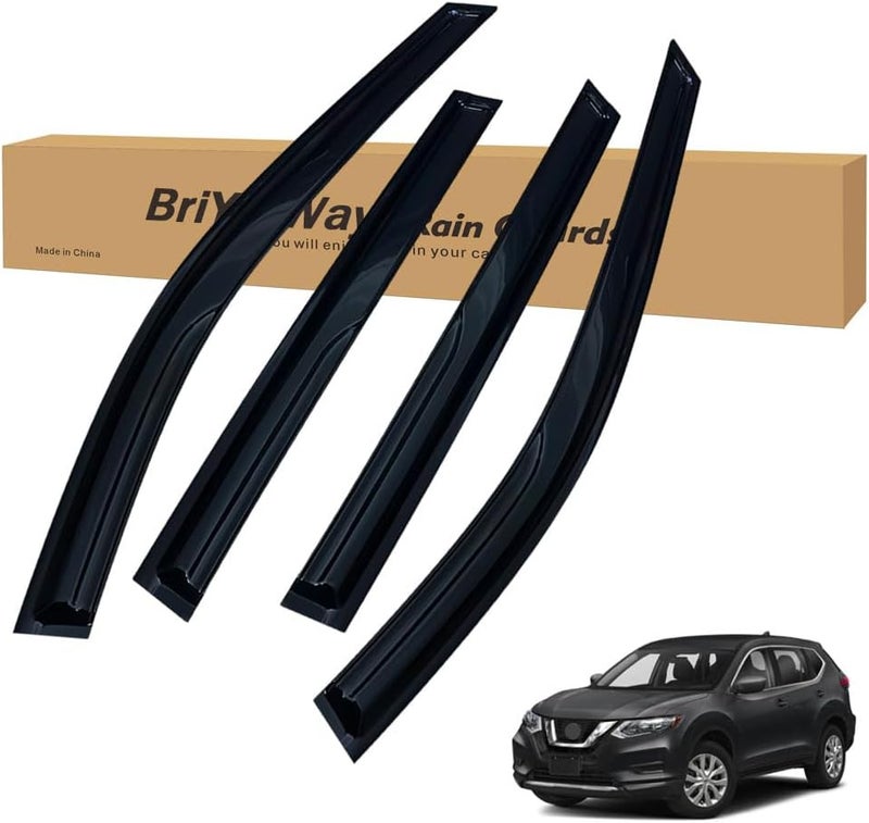 BriYorWay Vent Shades Rain Guards for Nissan Rogue 2014 2015 2016 2017 2018 2019 2020 Accessories, for Nissan Rogue Window Deflectors Window Visors - Image 1